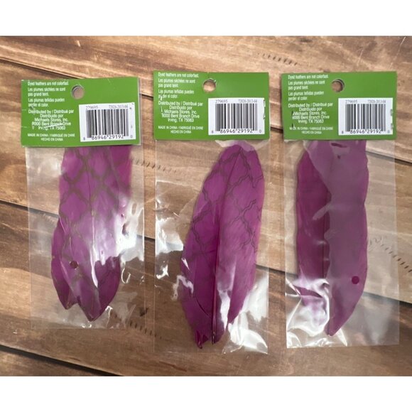 ArtMinds Purple / GOLD Stenciled Feathers 3 PACKS 279695 HOLIDAY - Picture 5 of 5